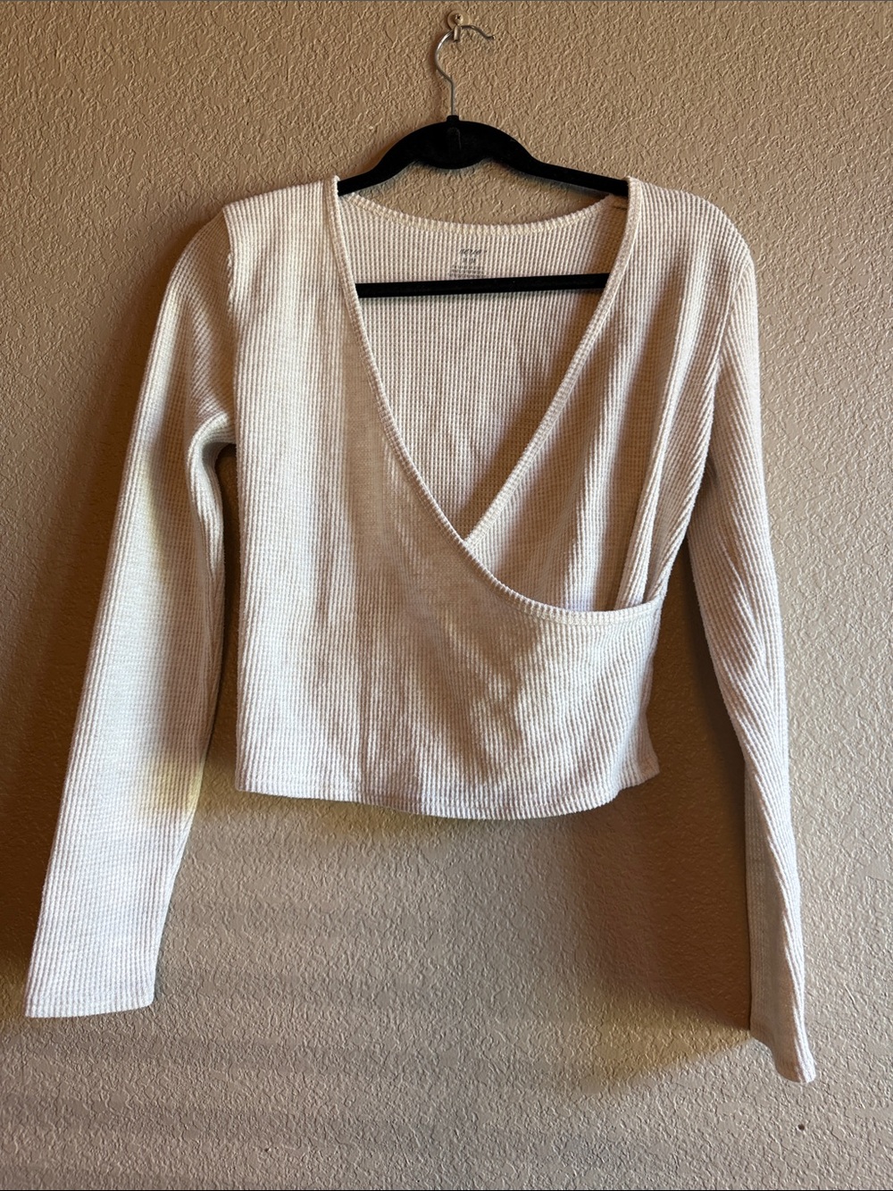 Aerie Waffle Wrap Long Sleeve Top